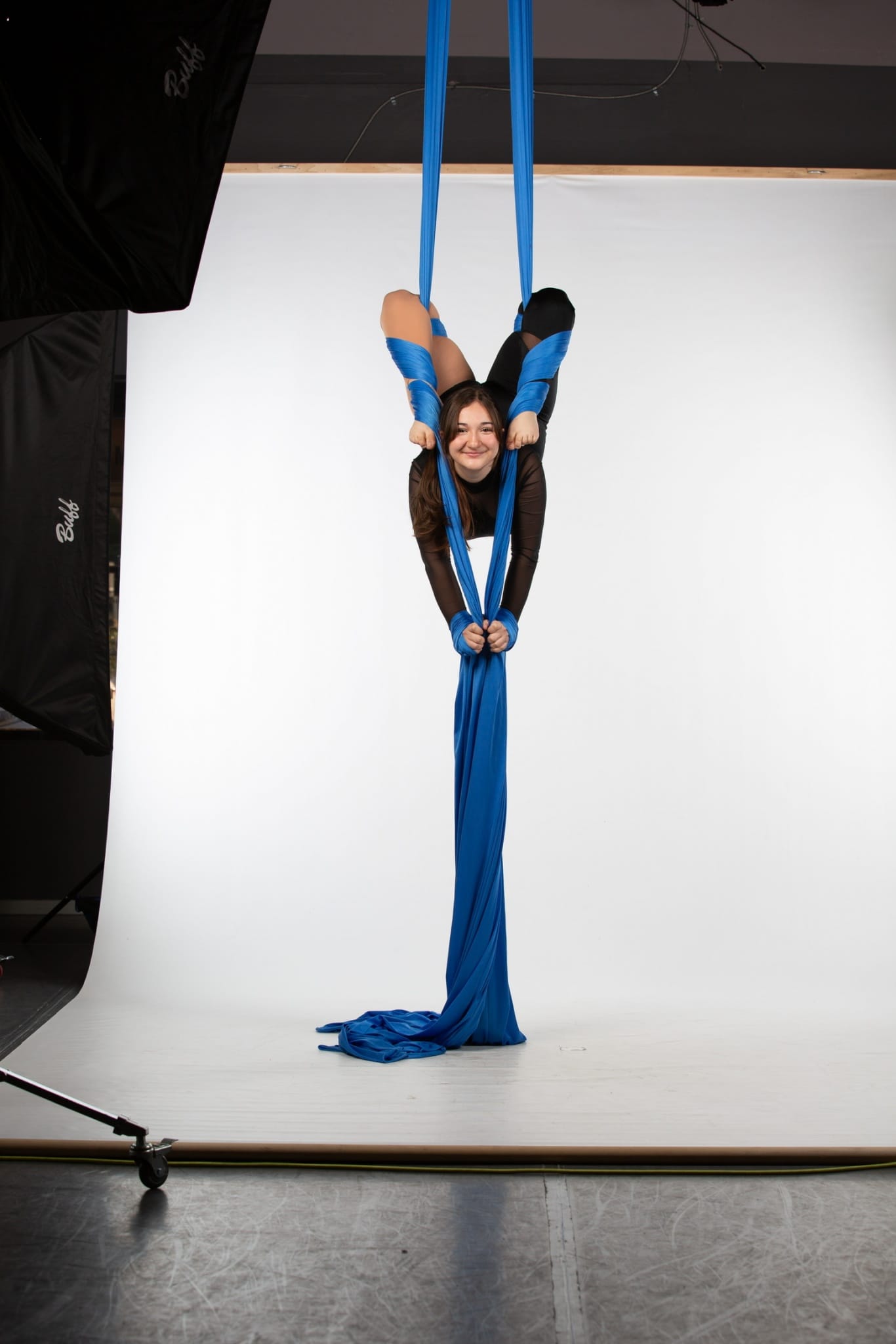 Dancer demonstrating acrobatic flexibility and form